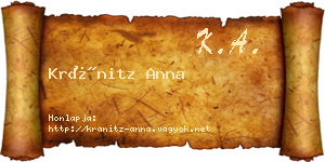 Kránitz Anna névjegykártya